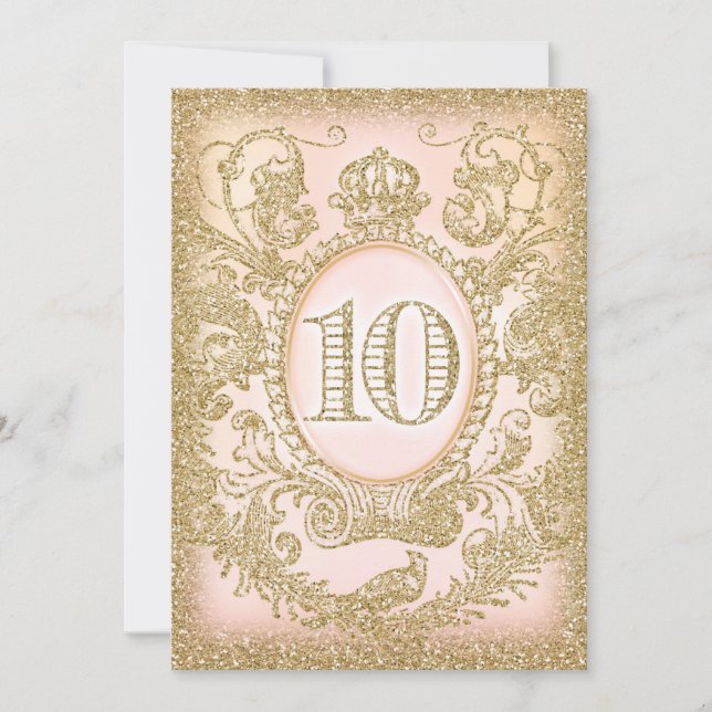 Tenth Birthday Once Upon a Time Princess Invitation (Front)