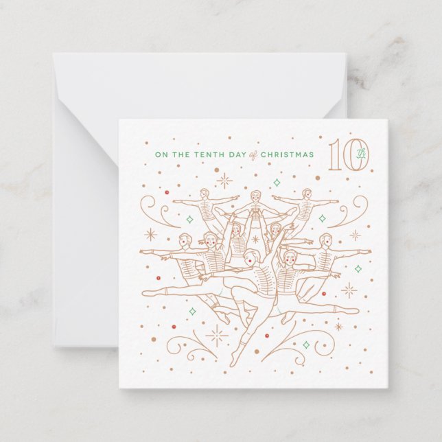TENTH DAY OF CHRISTMAS / Stationery Note Card (Front)