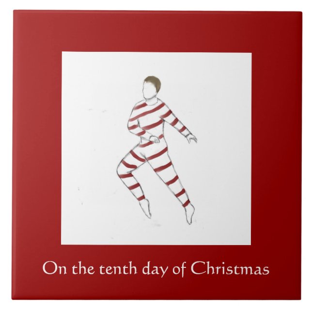 Tenth Day of Christmas Tile - Lord A-Leaping (Front)