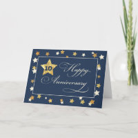 Tenth Employee Anniversary Navy Gold Effect Stars