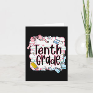 Tenth Grade Back To School For Girls Pink Notebook Card