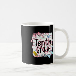 Tenth Grade Back To School For Girls Pink Notebook Coffee Mug