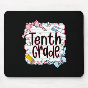 Tenth Grade Back To School For Girls Pink Notebook Mouse Mat