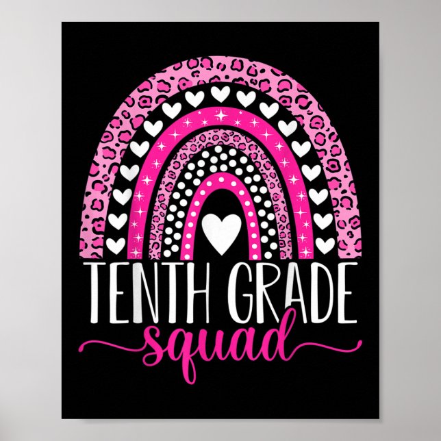 Tenth Grade Squad Team 10th Grade Teacher Back To  Poster (Front)