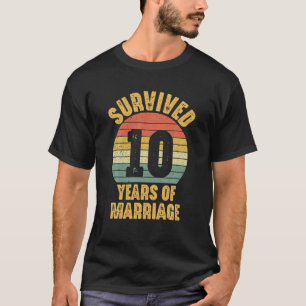 Tenth Wedding Anniversary 10 Year Marriage Couple T-Shirt
