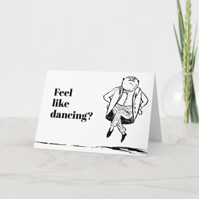 Tenure Congratulations Edward Lear Cartoon Dance Card (Front)