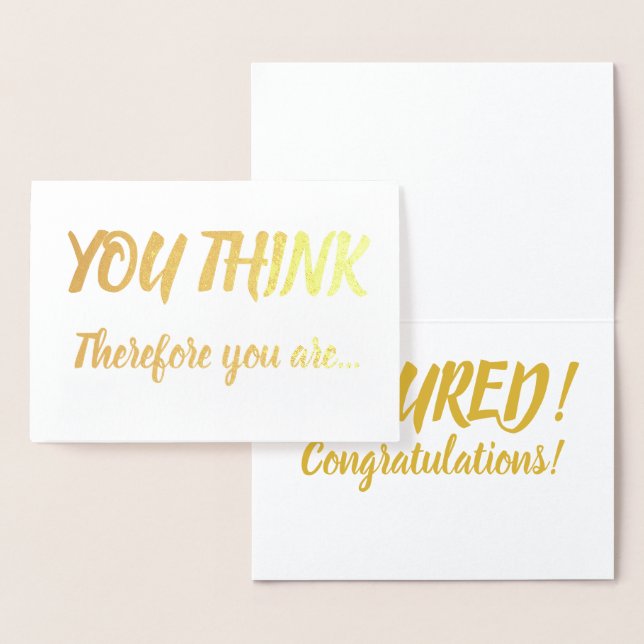 Tenure Congratulations Gold Foil Grey You Think Foil Card (Display)