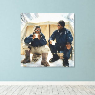 Tenzing Norgay Edmund Hillary Conquering Everest Canvas Print