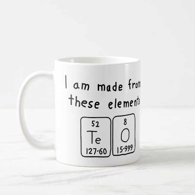 Teo periodic table name mug (Left)