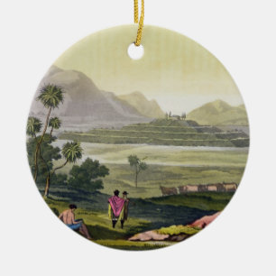 Teocalli, the Great Temple at Tenochtitlan, Mexico Ceramic Tree Decoration