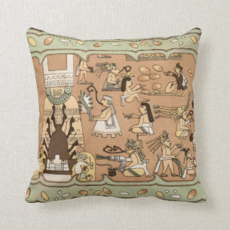 Teotihuacan Ancient Mural Mexico Cushion