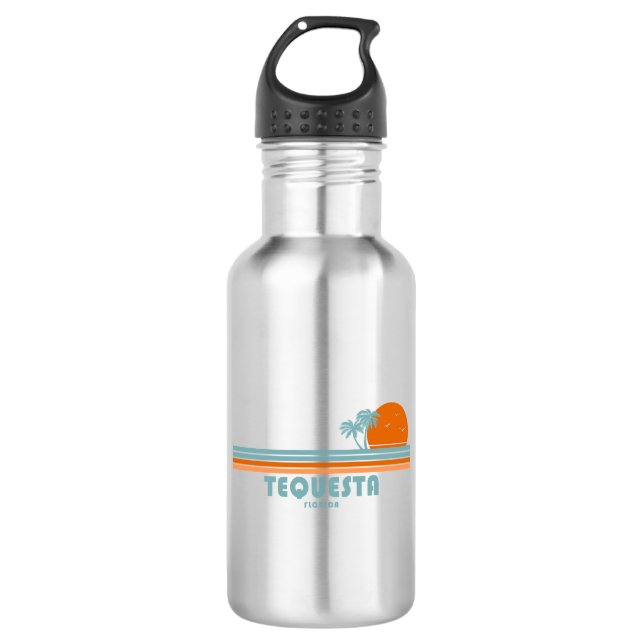 Tequesta Florida Sun Palm Trees 532 Ml Water Bottle (Front)