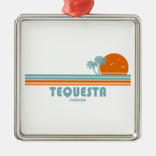 Tequesta Florida Sun Palm Trees Metal Tree Decoration