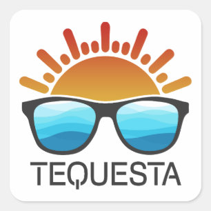Tequesta Florida Sunglasses Square Sticker