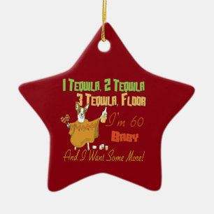 Tequila 60th Birthday Party Collection Ceramic Tree Decoration