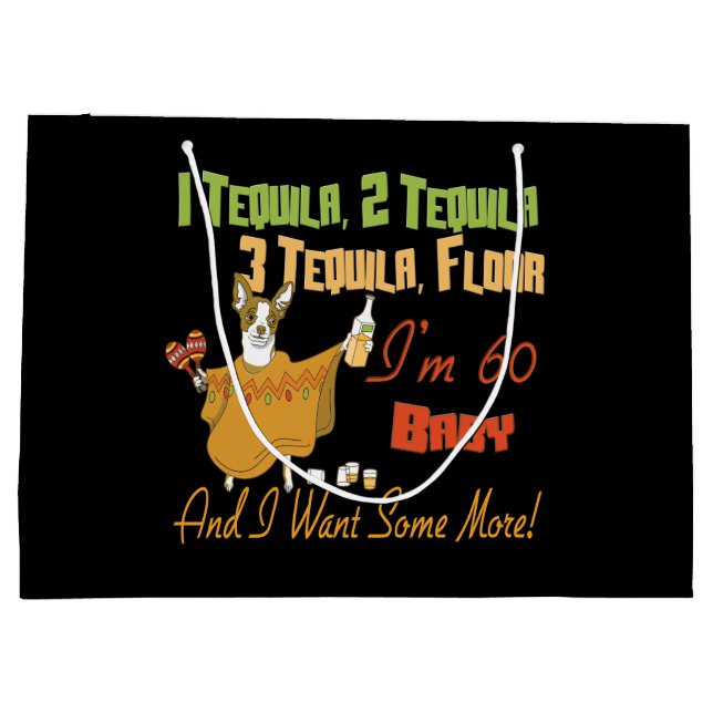Tequila 60th Birthday Party Collection Large Gift Bag (Back)