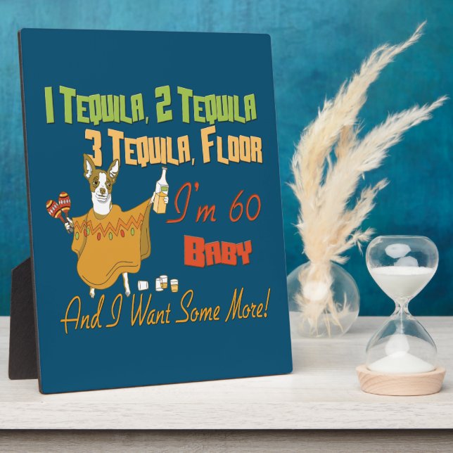 Tequila 60th Birthday Party Collection Plaque (Side)