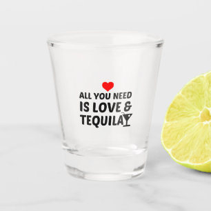 TEQUILA AND LOVE SHOT GLASS