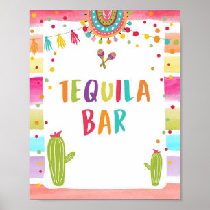 Tequila Bar Fiesta Drinks Cactus Table Sign
