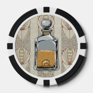 Tequila Bottle with worm Poker Chips