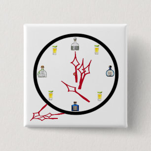 Tequila Clock Square Button 2" x 2"