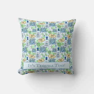 Tequila Drinker Blue Agave and Sombreros Cushion