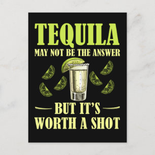 Tequila Drinking Funny Lemon Salt Drink Postcard