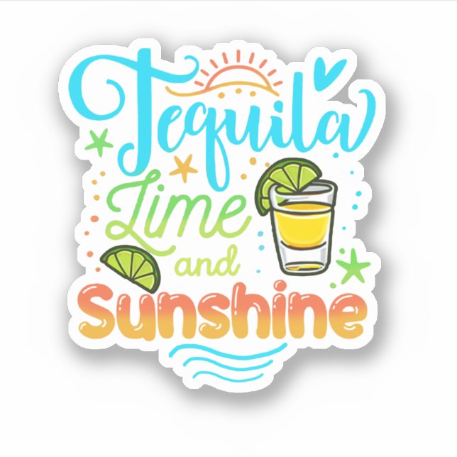 Tequila Lime And Sunshine Funny Beach Summer Vacat (Front)