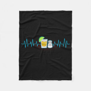 Tequila Lime Salt Heartbeat Funny Cinco De Mayo Fi Fleece Blanket