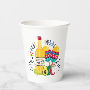 Tequila, Maracas Mexican Folk Art Paper Cups