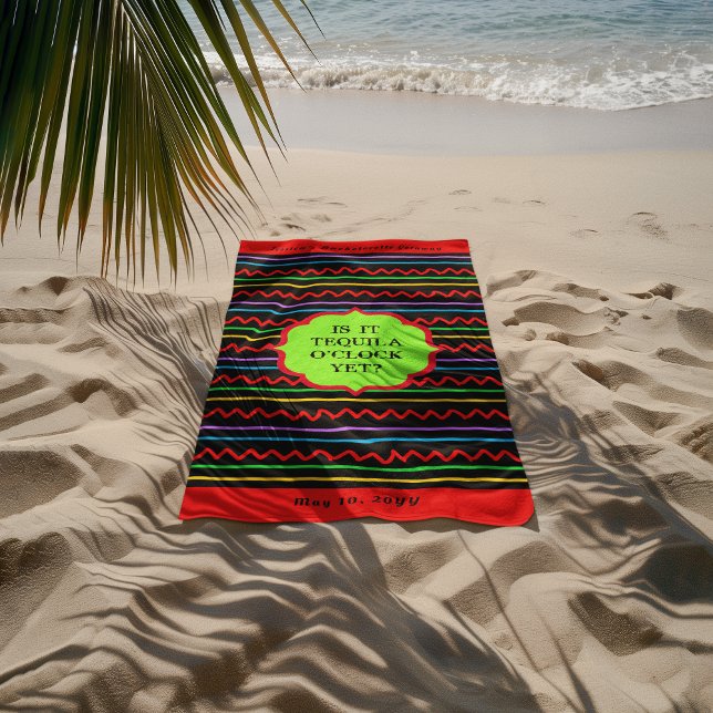 Tequila O'Clock Personalised Event Beach Towel (Creator Uploaded)