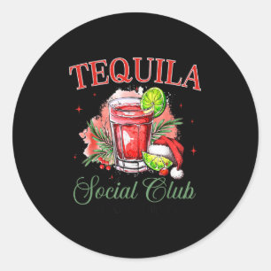 Tequila Social Club Tequila Tail Club Drinking Chr Classic Round Sticker