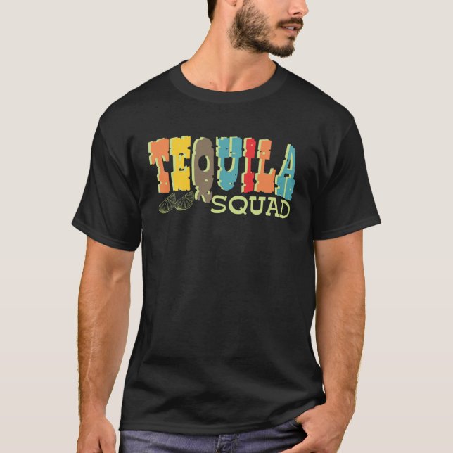 Tequila Squad  Cinco De Mayo For Men Women Retro T-Shirt (Front)