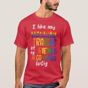 Tequila Straight Friends Go Either Way LGBT Ally b T-Shirt