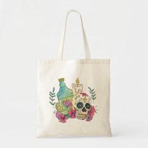 Tequila Sugar Skull Tote Bag