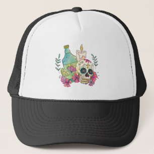 Tequila Sugar Skull Trucker Hat