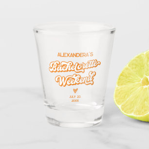Tequila sunrise bachelorette shot glass