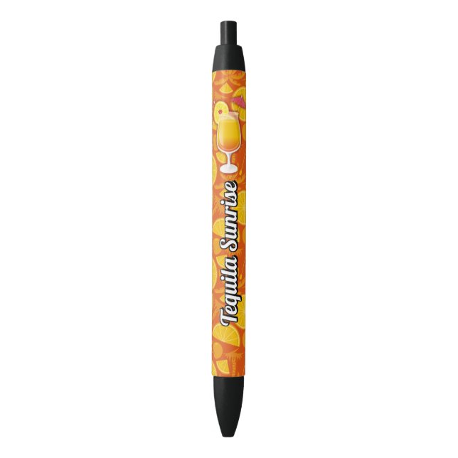 Tequila sunrise black ink pen (Front Vertical)