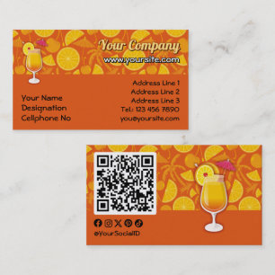 Tequila sunrise business card