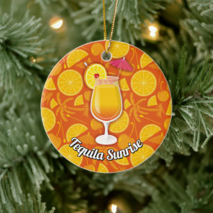 Tequila sunrise ceramic tree decoration