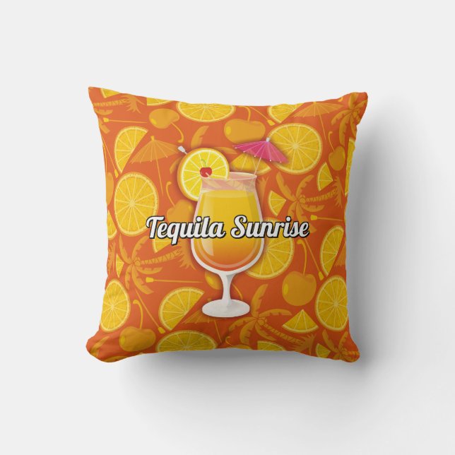 Tequila Sunrise Cocktail Cushion (Front)