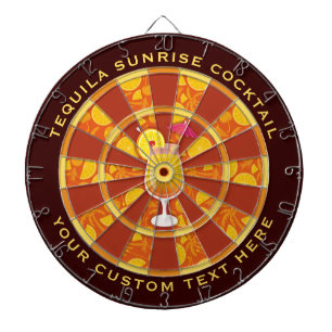 Tequila Sunrise Cocktail Dartboard