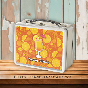 Tequila Sunrise Cocktail Metal Lunch Box