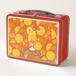 Tequila Sunrise Cocktail Metal Lunch Box