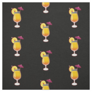 Tequila Sunrise Cocktail Pattern Fabric