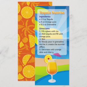 Tequila Sunrise Cocktail Recipe Invitation