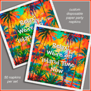 [Tequila Sunrise] Colourful Tropical Island Party Napkin