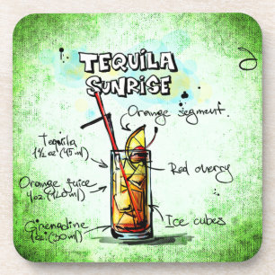 Tequila Sunrise Drink Recipe Coaster
