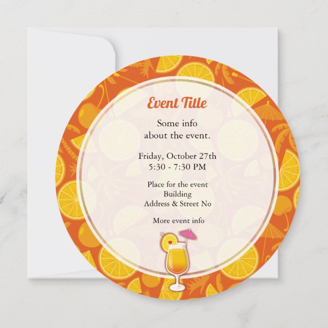 Tequila Sunrise Invitation (Back)