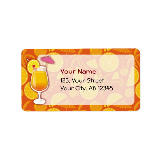 Tequila sunrise label (Front)